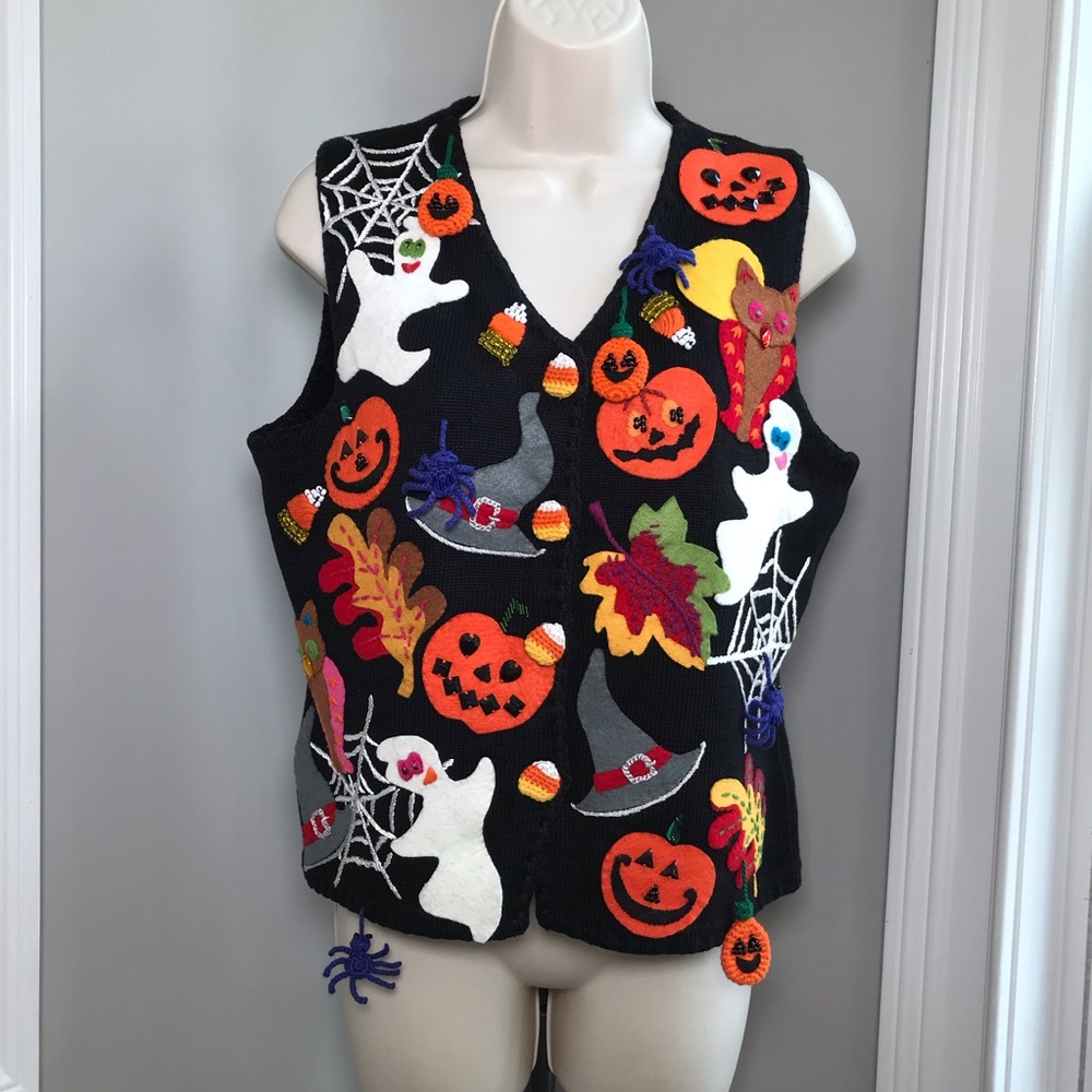 Vintage Michael Simon Halloween Sweater Vest ~ Women’s Small EUC